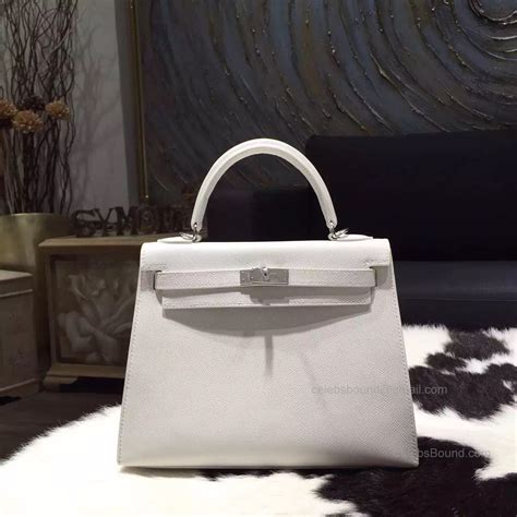 hermes epsom bean white leather key